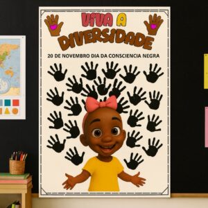 Painel e Atividade Pintura Consciência Negra