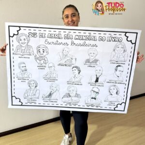 Painel Para Colorir Escritores Brasileiros